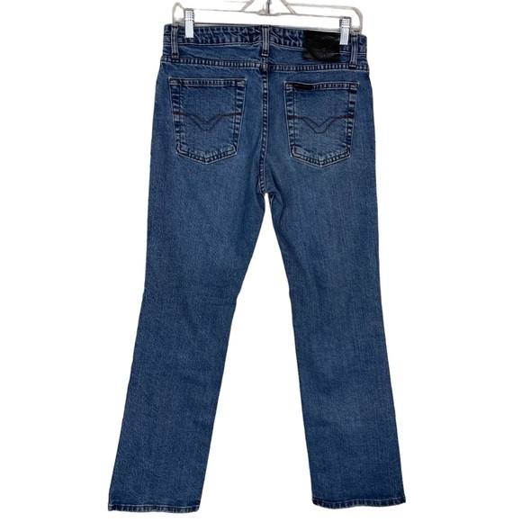 Harley Davidson Bootcut Motorcycle Riding Blue Denim Medium Washed Jeans Size 8 - Picture 2 of 15